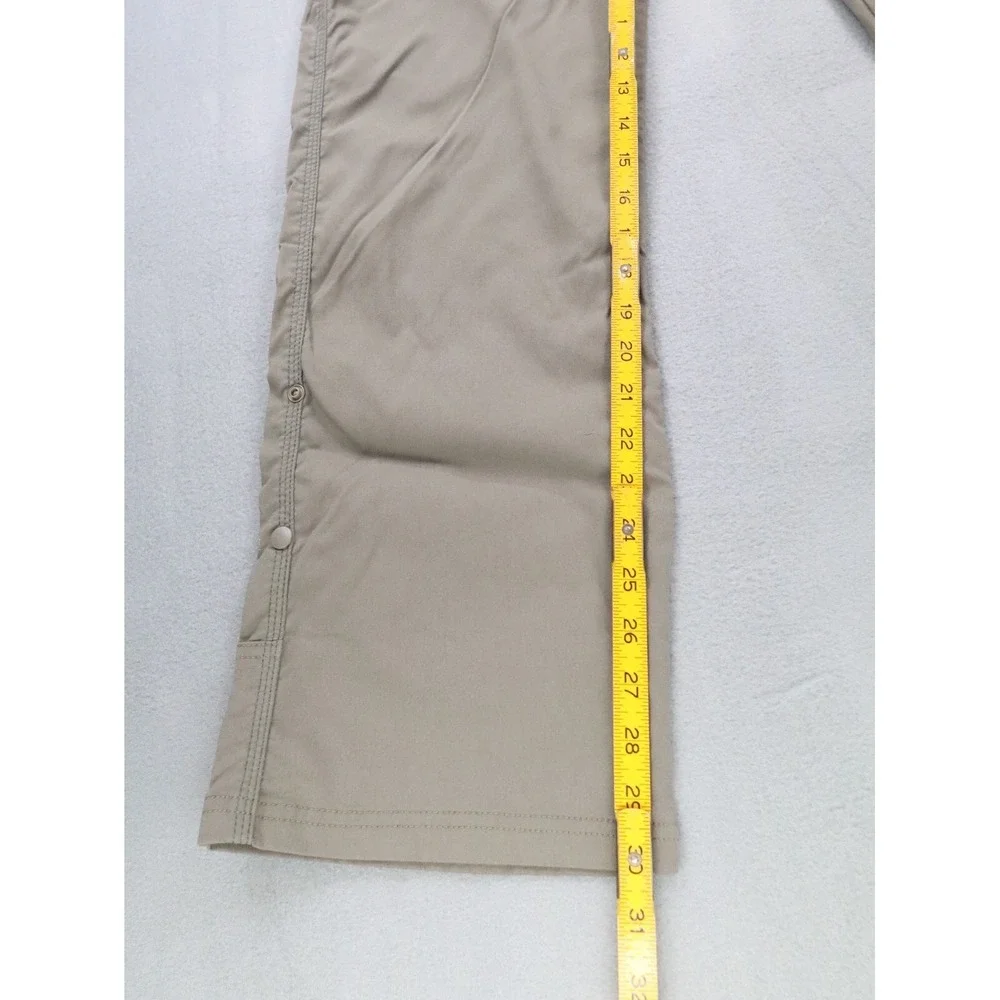 Prana Stretch Zion II Straight Pants Hiking Belt Roll Snap Up Medium 32L Beige‎